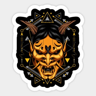 oni shinigami samurai japan Sticker